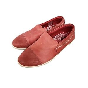Olukai Shoes Womens Size 9 Alohi Slip On Leather Comfortable Flats Red